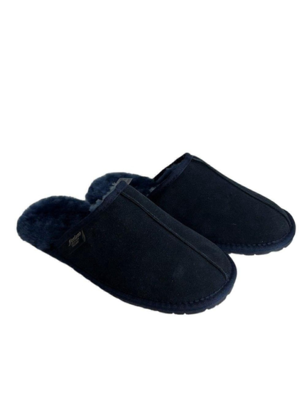 Fenland Classic Mens Sheepskin Slippers 100% genuine sheepskin navy sz 7/8 NWT